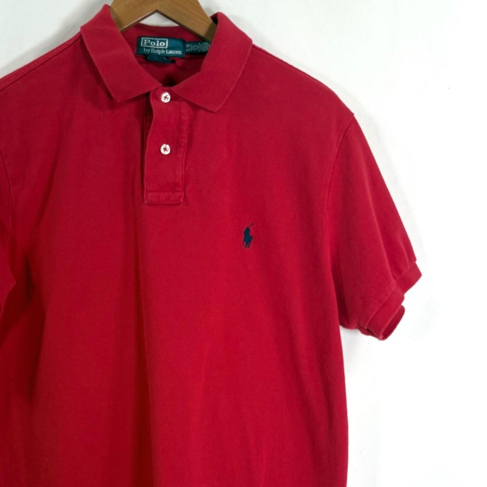 Polo Ralph Lauren Men Red Custom Fit Short Sleeve Polo Shirt L G